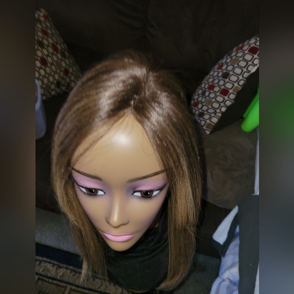 Milano 100% Humam Hair Wig. Lacefront-Monofilament Top. Brown And Blonde Color - Picture 10 of 15